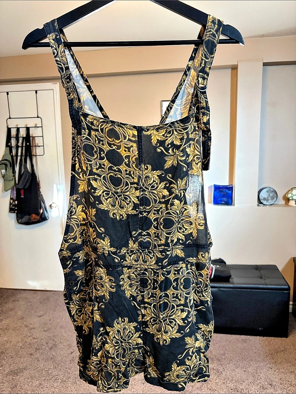 Vintage Stüssy Romper in Black & Gold